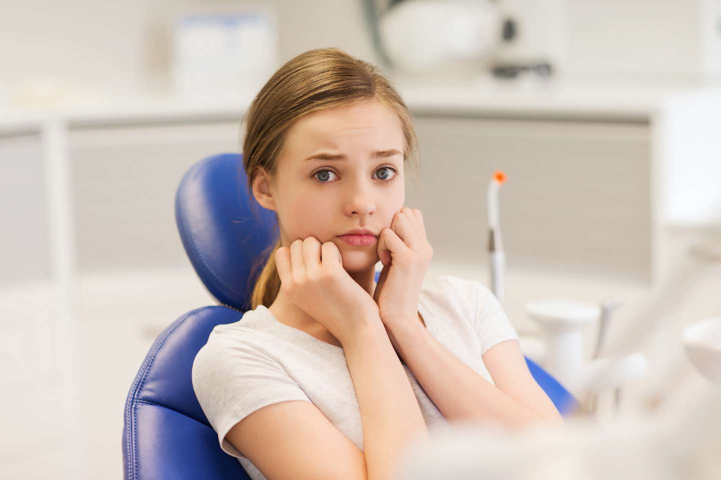 Girl Having Dental Anxiety